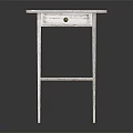 Distressed White Side Table With Drawer And Lower Shelf Simple Rustic Design