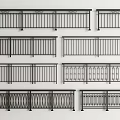 Different Decorative Metal Railings With Various Design Patterns For Outdoor Use 3d model