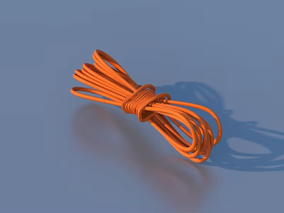 Orange Tied Rope As Practical Household Item For Daily Use And Storage 3d model
