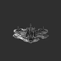 Futuristic Mechanical Ship Design With Complex Structure And Metallic Exterior