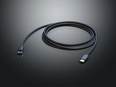 Phone Digital Black USB Cable High Speed Charging And Data Transfer Accessory 3d model