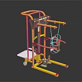 Yellow Metal Frame Sports Training Equipment With Wheels And Handle For Fitness