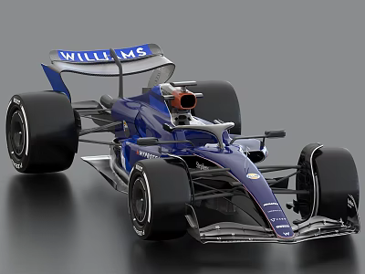 Blue Williams Formula 1 Racing Car In Studio With Details 3d model