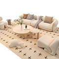 Modern Sofa Coffee Table Combination Sofa Carpet Coffee Table 3d model