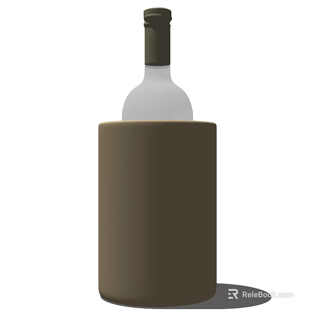 Stylish Spice Bottle With Transparent Body Dark Green Cap And Brown Cylindrical Base 3d model 