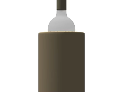 Stylish Spice Bottle With Transparent Body Dark Green Cap And Brown Cylindrical Base 3d model