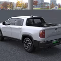 White RAM Pickup Truck With Modern Front Grille And Crew Cab Design