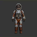 Astronaut And Small Alien Creature Interacting On Distant Planet Surface 3d model