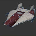 White And Red Spacecraft Featuring Wing Structure For Space Exploration Missions 3d model