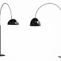 Modern Black Floor Lamps With Arched Pole Hemispherical Shade And Round Base 3d model