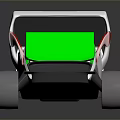 Futuristic Small Car With Transparent Roof Green Seats White Body And Green Wheels