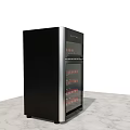 Modern Black Upright Wine Refrigerator With Glass Door And Wine Bottle Storage