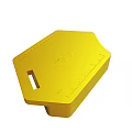 Golden Hexagonal Measuring Tool With Ruled Markings And Red Indicator Strip