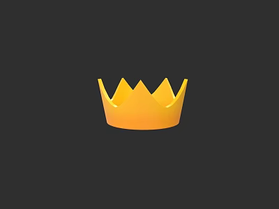 Yellow Crown Shaped Hat With Simple Design Bright Color On Dark Background 3d model