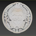 Decorative Metal Circular Badge Featuring Clown Face With Vintage Foliage Decor And Artistic Detailing