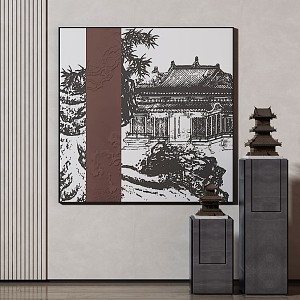 New Chinese Decorative Painting 3d model