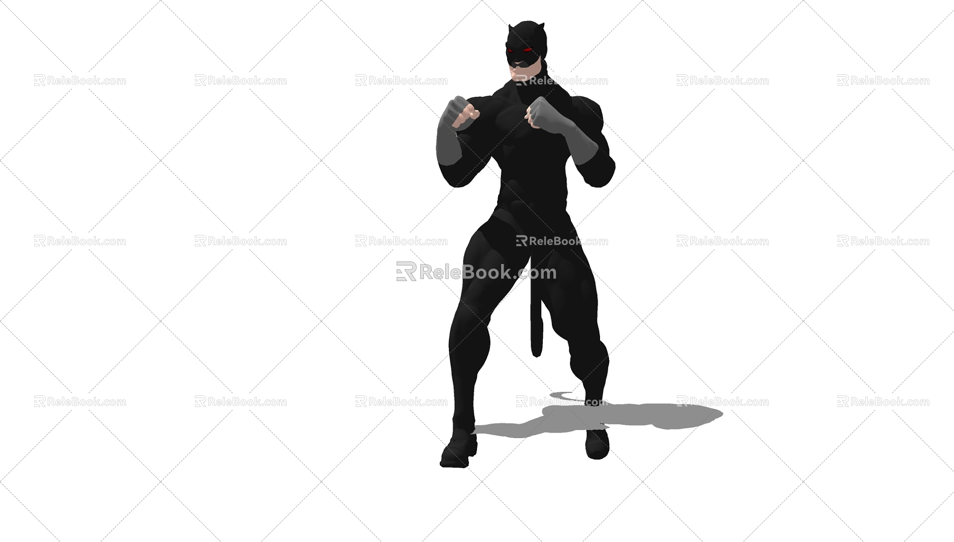 Modern Game Character Cartoon Edition Black Panther 3d model