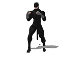 Modern Game Character Cartoon Edition Black Panther 3d model