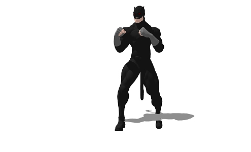 Modern Game Character Cartoon Edition Black Panther 3d model