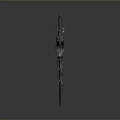 Decorative Fantasy Sword With Ornate Hilt Purple Gem And Red Blade Design