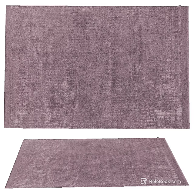 Purple Square Rug Soft Plush Textured Surface For Living Room Bedroom Decor 3d model 