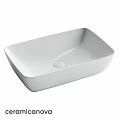 Modern White Rectangular Washbasin With Smooth Surface And Minimalist Design