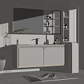 Elegant Modern Bathroom Interior With Vanity Cabinet Mirror Sink And Storage 3d model