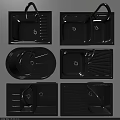 Modern Kitchen Sinks Single And Double Bowl With Drainers Functional Design 3d model