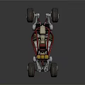 Off Road Buggy Design With Red Frame Large Tires And Yellow Fuel Tanks