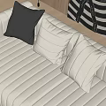 Modern Decorative Sofa Pillows In Neutral Tones With Striped Patterns And Soft Stitched Details