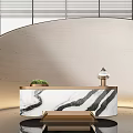 Front desk, reception desk, end view desk 3d model