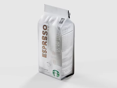Starbucks Espresso Premium Ground Coffee Bag With Fresh Aroma And Rich Taste 3d model
