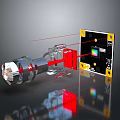 Computer Optical Sensor Module With Transparent Lens Red Laser And Yellow Frame Circuit Board