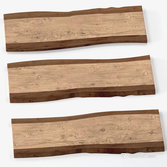 Natural Wood Reception Desk With Elegant Grain And Modern Design For Office Lobby 3d model 