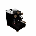 Stainless Steel Espresso Machine With Wooden Knobs For Modern Kitchen Use 3d model