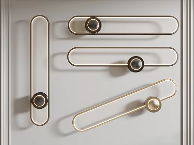 Modern Metal Wall Sconces with Gold Black Frame and Contemporary Design 3d model