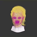 Stylish Game Movie Character Hairstyle Design With Green Black Gradient Hair on Mannequin Head