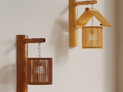 New Chinese Bamboo Eaves Chandelier model