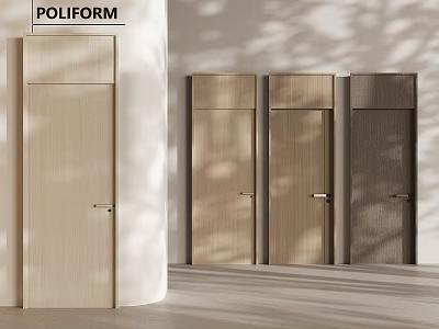 Modern POLIFORM Hinged Doors with Wooden Texture and Various Colors for Minimalist Home Interior 3d model