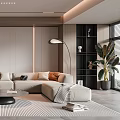 Elegant Modern Living Room Interior Design With Sofa Accent Chair And Floor Lamp