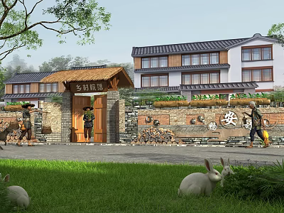 Country characteristic landscape wall 3d model