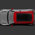 Sleek Silver Compact Car With Red Roof And Modern Black Wheels Design