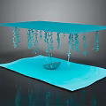 Blue Household Decorative Mat With Hanging Chains And Small Boat Ornament