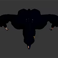 Ferocious Black Bear Like Creature Character With Yellow Eyes And Red Claws Standing