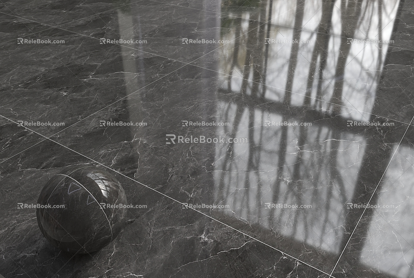 Black Floor Tile Black Marble Stone Floor Tile Black Floor Tile 3d model