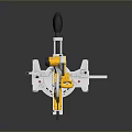Yellow Household Miter Saw with Red Blade and Silver Base for Home DIY Cutting Projects