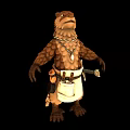Otter Like Game Character With Brown Fur Necklace Belt Knife And White Apron