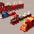 Vibrant Toy Trains With Cartoon Characters McDonald's Themed Carriages And Christmas Gift Decorations