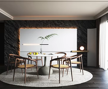 Quiet Restaurant Tables and Chairs 3d model