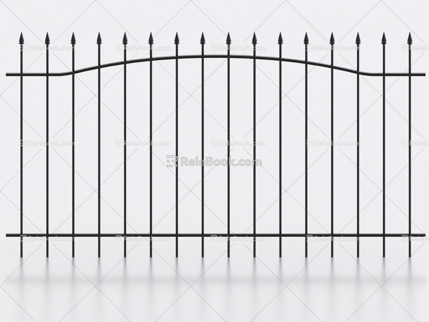 Fence guardrail iron railing iron fence fence 3d model